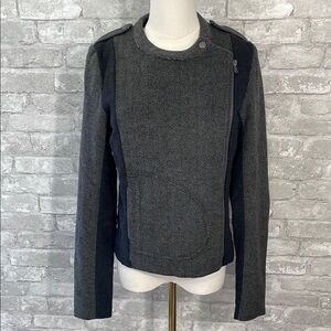 LAmade herringbone asymmetrical moto jacket